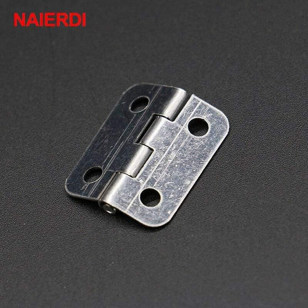 10pcs 25mm X 20mm Silver Mini Door Hinges Cabinet Drawer Jewellery Box Mini Hinge With Screws For Furniture Hardware