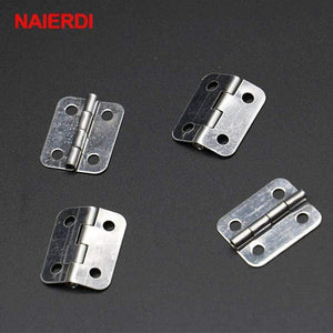 10pcs 25mm X 20mm Silver Mini Door Hinges Cabinet Drawer Jewellery Box Mini Hinge With Screws For Furniture Hardware