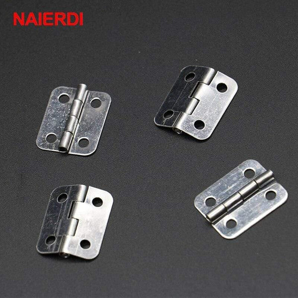 10pcs 25mm X 20mm Silver Mini Door Hinges Cabinet Drawer Jewellery Box Mini Hinge With Screws For Furniture Hardware