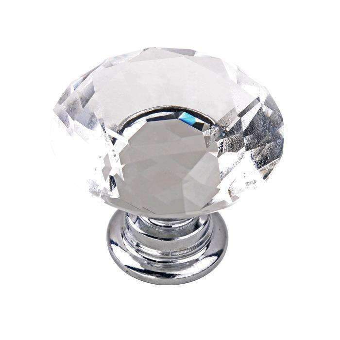 Planet Gates 10Pcs 30mm Diamond Plated Shape Crystal Glass Knob Cupboard Drawer Pull Handle New Kitchen Door Knob Furniture Accessories