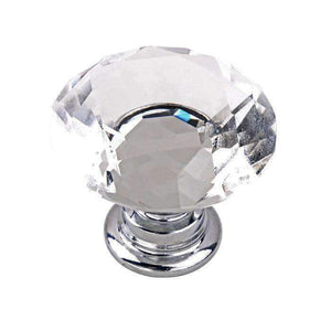 Planet Gates 10Pcs 30mm Diamond Plated Shape Crystal Glass Knob Cupboard Drawer Pull Handle New Kitchen Door Knob Furniture Accessories