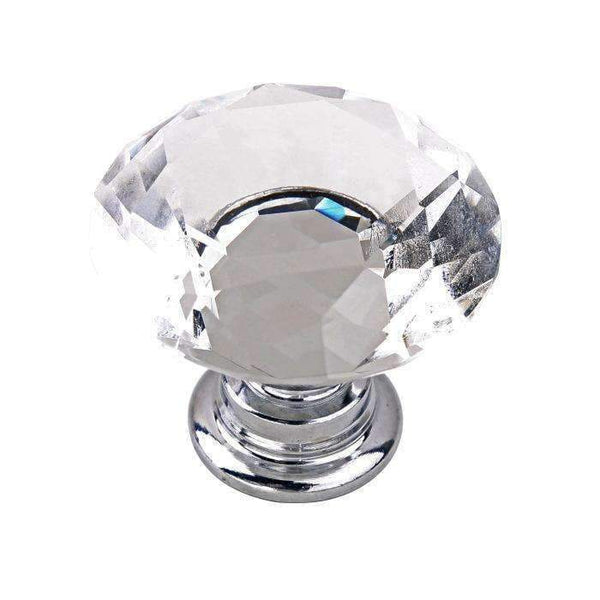 Planet Gates 10Pcs 30mm Diamond Plated Shape Crystal Glass Knob Cupboard Drawer Pull Handle New Kitchen Door Knob Furniture Accessories