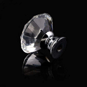 Planet Gates 10Pcs 30mm Diamond Plated Shape Crystal Glass Knob Cupboard Drawer Pull Handle New Kitchen Door Knob Furniture Accessories