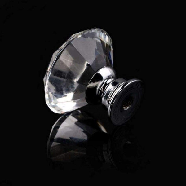 Planet Gates 10Pcs 30mm Diamond Plated Shape Crystal Glass Knob Cupboard Drawer Pull Handle New Kitchen Door Knob Furniture Accessories