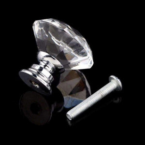 Planet Gates 10Pcs 30mm Diamond Plated Shape Crystal Glass Knob Cupboard Drawer Pull Handle New Kitchen Door Knob Furniture Accessories