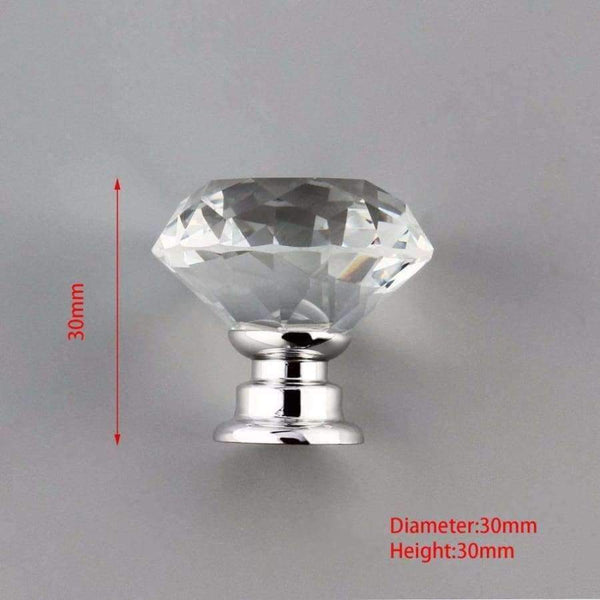 Planet Gates 10Pcs 30mm Diamond Plated Shape Crystal Glass Knob Cupboard Drawer Pull Handle New Kitchen Door Knob Furniture Accessories