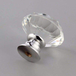 Planet Gates 10Pcs 30mm Diamond Plated Shape Crystal Glass Knob Cupboard Drawer Pull Handle New Kitchen Door Knob Furniture Accessories