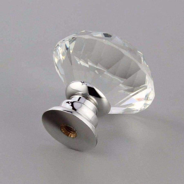 Planet Gates 10Pcs 30mm Diamond Plated Shape Crystal Glass Knob Cupboard Drawer Pull Handle New Kitchen Door Knob Furniture Accessories