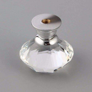 Planet Gates 10Pcs 30mm Diamond Plated Shape Crystal Glass Knob Cupboard Drawer Pull Handle New Kitchen Door Knob Furniture Accessories