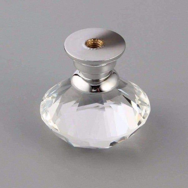 Planet Gates 10Pcs 30mm Diamond Plated Shape Crystal Glass Knob Cupboard Drawer Pull Handle New Kitchen Door Knob Furniture Accessories