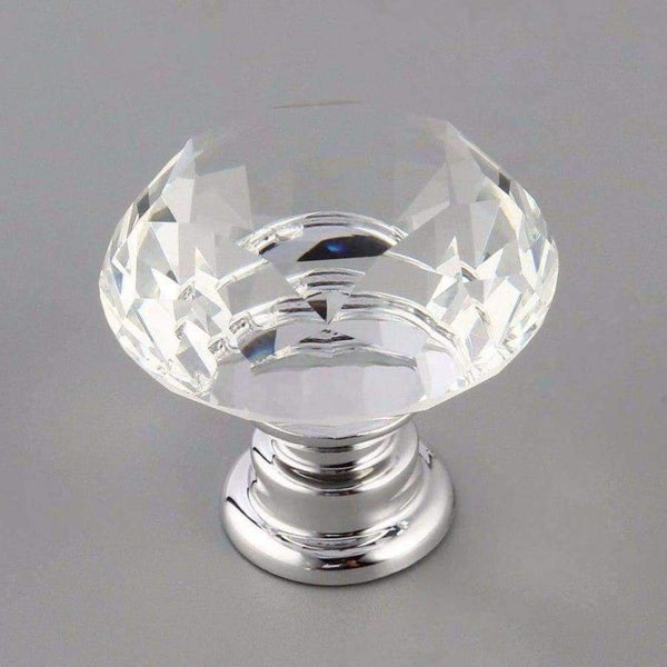 Planet Gates 10Pcs 30mm Diamond Plated Shape Crystal Glass Knob Cupboard Drawer Pull Handle New Kitchen Door Knob Furniture Accessories