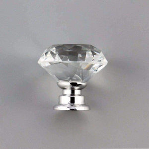 Planet Gates 10Pcs 30mm Diamond Plated Shape Crystal Glass Knob Cupboard Drawer Pull Handle New Kitchen Door Knob Furniture Accessories