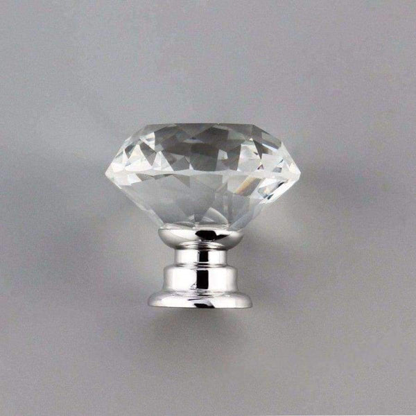Planet Gates 10Pcs 30mm Diamond Plated Shape Crystal Glass Knob Cupboard Drawer Pull Handle New Kitchen Door Knob Furniture Accessories