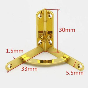 Planet Gates 10Pcs 33x30mm Antique Jewelry Boxs Hinge Max Open 90 deg/Support Iron Spring Hinge Retro Bronze For Miniature Furniture Hinge