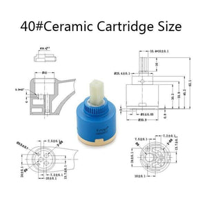 Planet Gates 10pcs 40mm Ceramic Cartridge for Faucet Mixer Low Torque Spindle Free Rotation Flat Base kitchen Faucet Accessories F50
