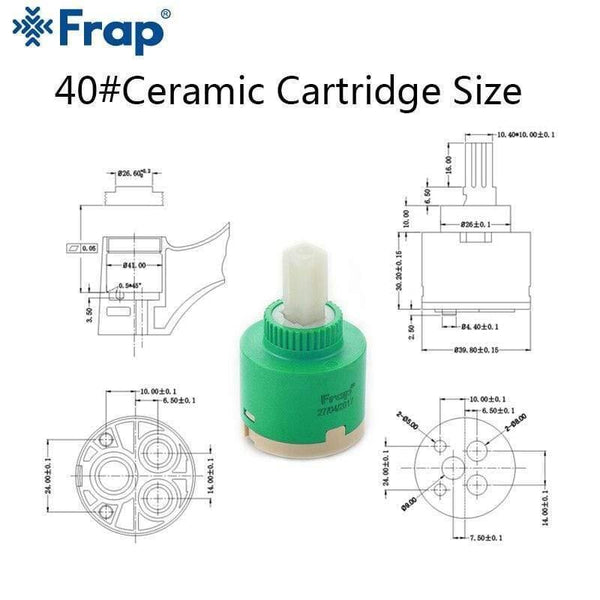 Planet Gates 10pcs 40mm Ceramic Cartridge For Faucet Mixer Low Torque Spindle Free Rotation Flat Base Kitchen Faucet Accessories F50-3