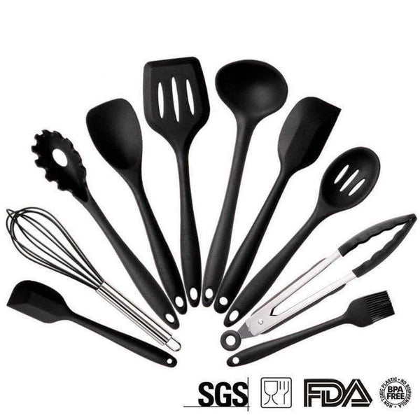 Planet Gates 10pcs 5pcs Silicone Cooking Utensils Sets Heat Resistant Kitchenware Baking Utensils Kitchen Cooking Tools Set Accessories