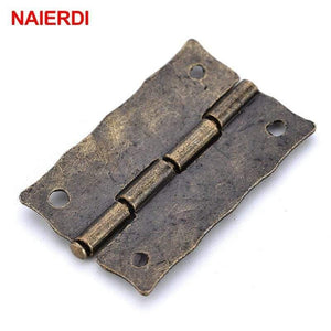 10PCS  Antique Bronze Hinges Cabinet Door Drawer Decorative Mini Hinge For Jewelry Storage Wooden Box Furniture Hardware