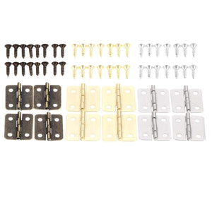 10Pcs Antique Door Cabinet Luggage Hinges Jewelry Wood Boxes Hinge Furniture Decoration W/Screw 18*16mm Bronze/Silver/Gold