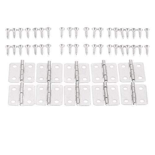 10Pcs Antique Door Cabinet Luggage Hinges Jewelry Wood Boxes Hinge Furniture Decoration W/Screw 18*16mm Bronze/Silver/Gold