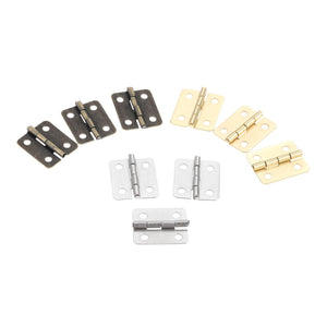 10Pcs Antique Door Cabinet Luggage Hinges Jewelry Wood Boxes Hinge Furniture Decoration W/Screw 18*16mm Bronze/Silver/Gold