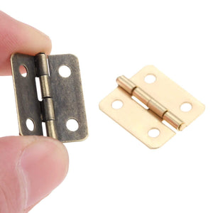 10Pcs Antique Door Cabinet Luggage Hinges Jewelry Wood Boxes Hinge Furniture Decoration W/Screw 18*16mm Bronze/Silver/Gold