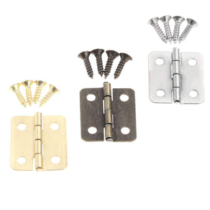 10Pcs Antique Door Cabinet Luggage Hinges Jewelry Wood Boxes Hinge Furniture Decoration W/Screw 18*16mm Bronze/Silver/Gold