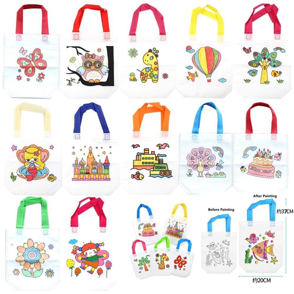 Planet Gates 10Pcs Antistress Puzzles Educational Toy for Children DIY Eco-friendly Graffiti Bag Kindergarten Hand Painting Materials