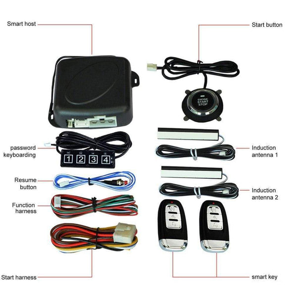 Planet Gates 10pcs Auto car start stop engine system with keyboard PKE Keyless Entry Engine Alarm System set password open/close door