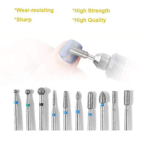 Planet Gates 10Pcs/box Quality Nail Drill Bits Electric Cuticle Clean Rotary For Manicure Pedicure Tungsten alloy Grinding Head Sander Tool