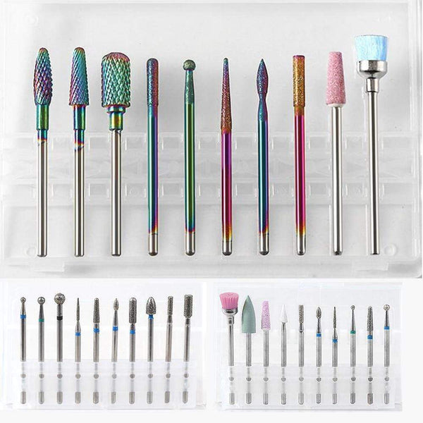 Planet Gates 10Pcs/box Quality Nail Drill Bits Electric Cuticle Clean Rotary For Manicure Pedicure Tungsten alloy Grinding Head Sander Tool