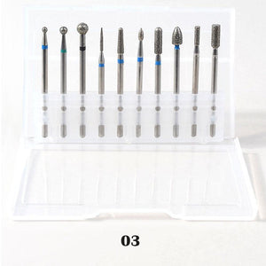 Planet Gates 10Pcs/box Quality Nail Drill Bits Electric Cuticle Clean Rotary For Manicure Pedicure Tungsten alloy Grinding Head Sander Tool
