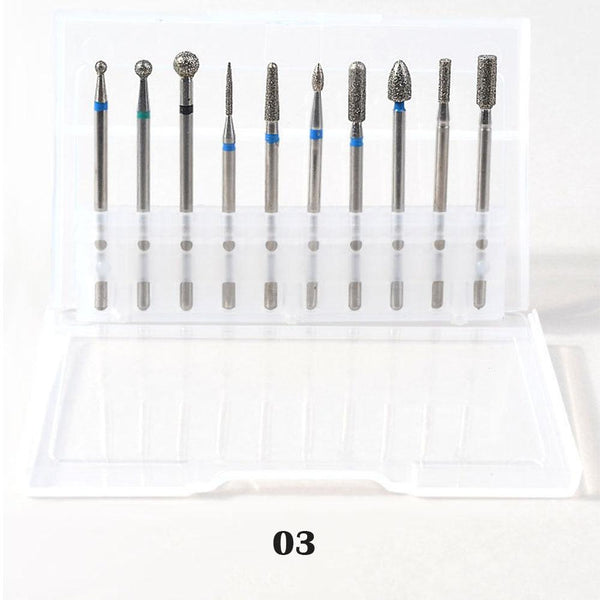Planet Gates 10Pcs/box Quality Nail Drill Bits Electric Cuticle Clean Rotary For Manicure Pedicure Tungsten alloy Grinding Head Sander Tool