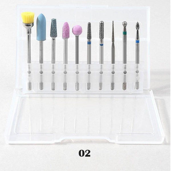 Planet Gates 10Pcs/box Quality Nail Drill Bits Electric Cuticle Clean Rotary For Manicure Pedicure Tungsten alloy Grinding Head Sander Tool