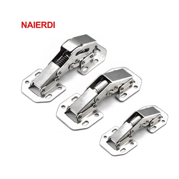 10PCS  Cabinet Door Hinges No-Drilling Hole Cupboard Spring Soft Close Hydraulic Hinge Furniture Hardware With Screws