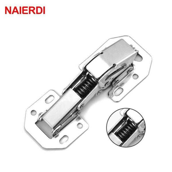 10PCS  Cabinet Door Hinges No-Drilling Hole Cupboard Spring Soft Close Hydraulic Hinge Furniture Hardware With Screws