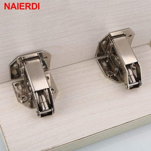 10PCS  Cabinet Door Hinges No-Drilling Hole Cupboard Spring Soft Close Hydraulic Hinge Furniture Hardware With Screws