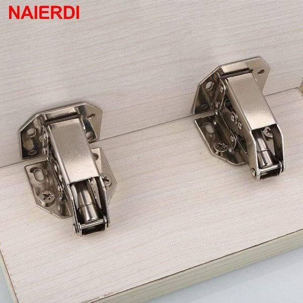10PCS  Cabinet Door Hinges No-Drilling Hole Cupboard Spring Soft Close Hydraulic Hinge Furniture Hardware With Screws