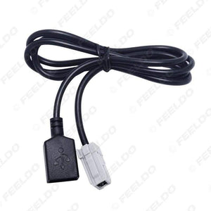 10Pcs Car Aux Audio Input Media Data Wire Original Plug To USB Adapter Conector For Toyota RAV4 EZ Verso Camry