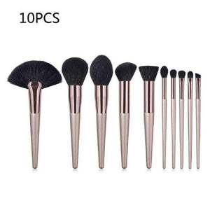Planet Gates 10PCS Champagne Makeup Brushes Set For Foundation Powder Blush Eyeshadow Concealer Large Make Up Brush Cosmetics Beauty Tool 25