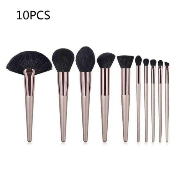 Planet Gates 10PCS Champagne Makeup Brushes Set For Foundation Powder Blush Eyeshadow Concealer Large Make Up Brush Cosmetics Beauty Tool 25