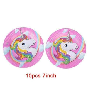 Planet Gates 10pcs D Party Theme Pony Party Supplies Sets Plate Cake Dish Pennants Tablecovers Birthday Party Decorations Kids Chrismas Decor