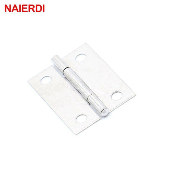10pcs Door Hinge 1.5Inch Stainless Steel Mini Drawer Jewelry Box Silver Cabinet Hinges For Decoration Furniture Hardware