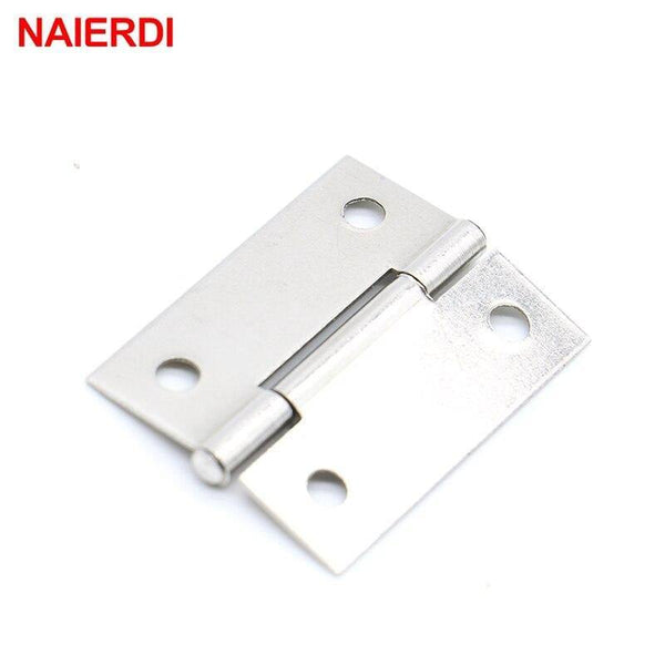 10pcs Door Hinge 1.5Inch Stainless Steel Mini Drawer Jewelry Box Silver Cabinet Hinges For Decoration Furniture Hardware
