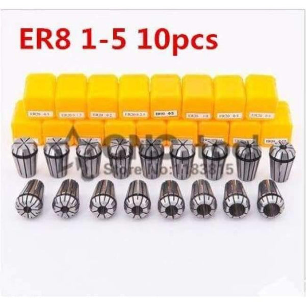 Planet Gates 10pcs ER8 1mm to 5mm Precision Collet Chuck Set Spring Collet Chuck For CNC Milling Machine Engraving Lathe Tool