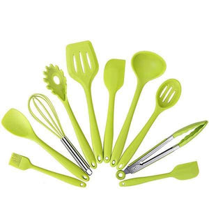 Planet Gates 10pcs Green 10pcs 5pcs Silicone Cooking Utensils Sets Heat Resistant Kitchenware Baking Utensils Kitchen Cooking Tools Set Accessories