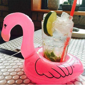 Planet Gates 10PCS Hot Flamingo Inflatable Drink Cup Holders Floating Toy Pool Event Party Hawaiian Bachelorette Party Decoration Supplies