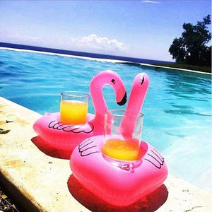 Planet Gates 10PCS Hot Flamingo Inflatable Drink Cup Holders Floating Toy Pool Event Party Hawaiian Bachelorette Party Decoration Supplies