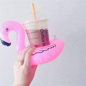 Planet Gates 10PCS Hot Flamingo Inflatable Drink Cup Holders Floating Toy Pool Event Party Hawaiian Bachelorette Party Decoration Supplies