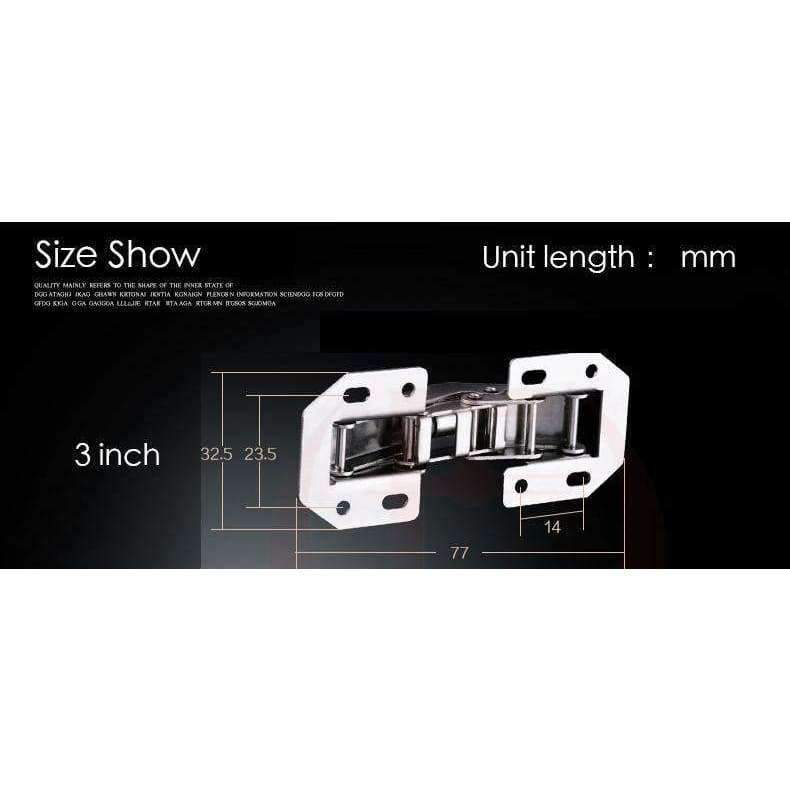 Planet Gates 10PCS KAK 90 Degree Cabinet Hinges 3 Inch No-Drilling Hole Bridge Shaped Spring Frog Hinge Cupboard Door Furniture Hardware